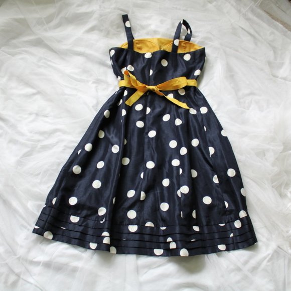 navy polka dot dress - Picture 3 of 4